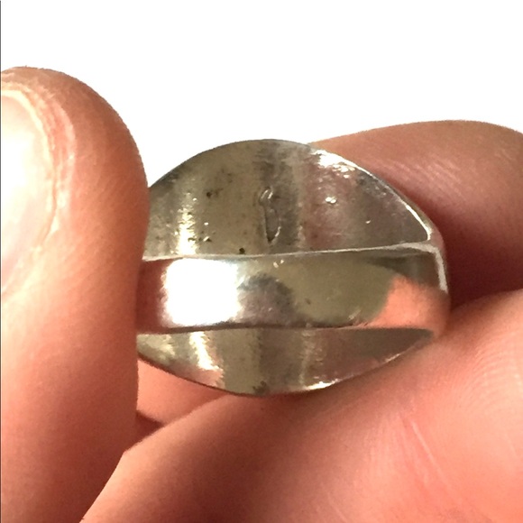 Native American Turquoise Coral Ring Sterling 925 - Picture 5 of 6